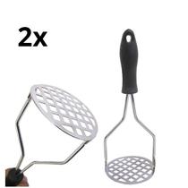 Amassador Batatas Espremedor Manual Legumes Multiuso Aço Inox Com Cabo Plastico Cozinha Multiuso