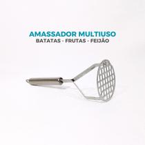Amassador de Batata e Legumes Manual Aço Inox Espremedor Multiuso Purê Profissional
