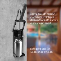 Amassador de Latas de Refrigerantes e Cervejas - Construção Robusta em Ferro Preto Reforçado