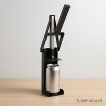 Amassador de Latas em Ferro Reforçado Preto Plug Lar Reciclagem 350ml 473ml 550ml