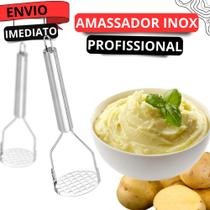 Amassador Espremedor De Batatas Inox para Purê e Receitar Para Amassar Batatas Feijão e Legumes Amassador Espremedor De Batatas Inox para Purê e Receitar Para Amassar Batatas Feijão e Legumes