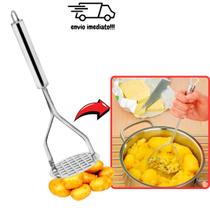 Amassador Espremedor De Batatas Legumes E Frutas Multiuso Vertical Em Aço Inox 25x8 Cm Amassador Espremedor De Batatas Legumes E Frutas Multiuso Vertical Em Aço Inox 25x8 Cm