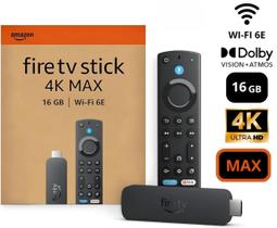 Amazon Fire TV Stick 4K Max 2 Geração Wifi 6E, Fire OS 8, Android 11, RAM 2GB, Interno 16GB HDMI 2.1