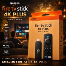 Amazon Fire TV Stick 4K Plus WiFi 6, HDMI 2.1, Fire OS 8, Android 11, Dolby Vision/Atmos, HDR10+, Interno 8GB, Controle Remoto por Voz com Alexa,