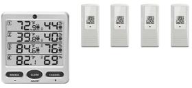 Ambient Weather WS-10-X4 Termo-higrômetro sem fio para ambientes internos/externos com 8 canais e quatro sensores remotos Ambient Weather WS-10-X4 Termo-higrômetro sem fio para ambientes internos/externos com 8 canais e quatro sensores remotos