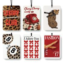 Ambientador para carro FISWAFY com 6 unidades, estampa de leopardo, perfumado Ambientador para carro FISWAFY com 6 unidades, estampa de leopardo, perfumado