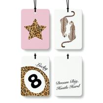 Ambientador para carro FISWAFY estampa de leopardo, 4 peças, 6 x 9 cm Ambientador para carro FISWAFY estampa de leopardo, 4 peças, 6 x 9 cm