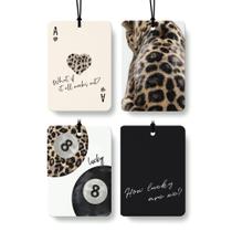 Ambientador para carro FISWAFY estampa de leopardo, kit com 4 peças Ambientador para carro FISWAFY estampa de leopardo, kit com 4 peças
