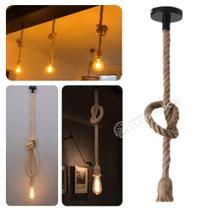 Ambiente Iluminado Pendente De Corda Rustico Luminaria Teto Corda Sisal 70030001