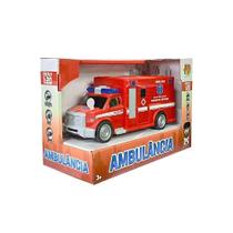 Ambulâcia de Brinquedo infantil com sirene para criança luz e som Vermelha BBR - BBR toys