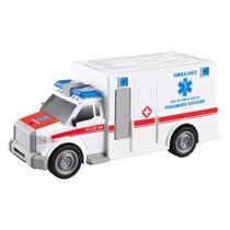 Ambulância A Fricção 1:28 - C/ Luz E Som - Dm Toys
