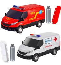 Ambulância de Brinquedo e Carrinho de Resgate do Samu com Acessórios