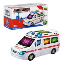 Ambulância de Brinquedo Infantil com Luzes Som Bate e Volta