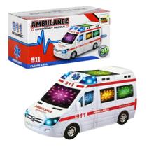 Ambulância de Brinquedo Infantil com Luzes Som Bate e Volta - Toy King