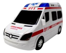 Ambulância De Brinquedo Infantil Led E Sirene grande