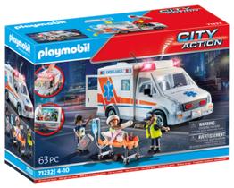 Ambulância Playmobil com Acessórios e 3 Figuras Ambulância Playmobil com Acessórios e 3 Figuras