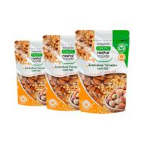 Amêndoas Superior Torradas Com Sal 100% Orgânico Kit 3 100g