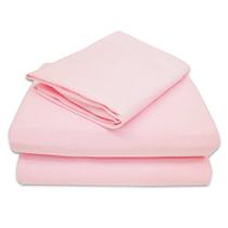 American Baby Company 100% algodão natural Jersey tricotado conjunto de lençóis, rosa, respirável macio, para meninas
