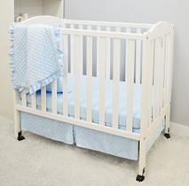 American Baby Company Heavenly Soft Minky Dot 3-Piece Mini/Portable Berço Roupa de cama, azul, para meninos e meninas