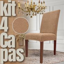 Americana - Kit 4 Capas de Cadeira Linha Gold - Caramelo