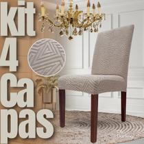 Americana - Kit 4 Capas de Cadeira Linha Gold - Greige
