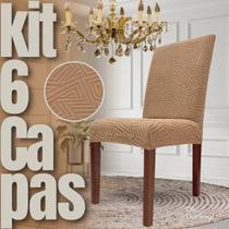 Americana - Kit 6 Capas de Cadeira Linha Gold - Caramelo