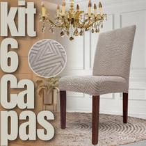 Americana - Kit 6 Capas de Cadeira Linha Gold - Greige