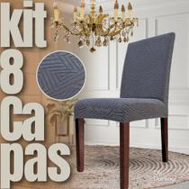 Americana - Kit 8 Capas de Cadeira Linha Gold - Cinza