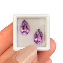 Ametista Gota 12x8mm Par 5,57ct Ametista Gota 12x8mm Par 5,57ct