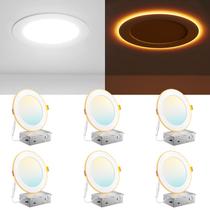Amico Kit com 6 Luminárias Embutidas de Teto LED 15cm 12W Dimerizáveis