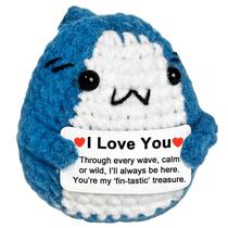Amigurumi de Tubarão de Crochê - Pelúcia Krinisou "Eu te Amo"