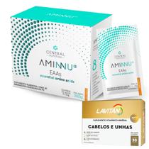 Aminnu 10G 30 Sachês - Central Nutrition + Cabelos e Unhas - Lavitan - 30 Cáps - Cimed