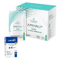Aminnu 10G 30 Sachês - Central Nutrition + Multivitamínico A-Z Homem - 90 Cáps - Lavitan