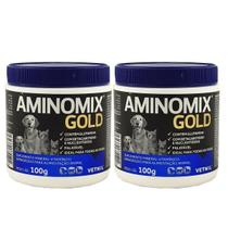 Aminomix Gold 100g Vetnil Kit 2 Unidades Cães e Gatos