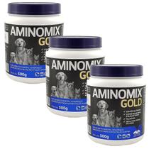 Aminomix Gold 500g Vetnil Kit 3 Unidades Cães e Gatos