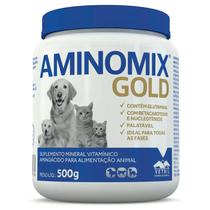 Aminomix Gold Vetnil Suplemento Mineral, Vitamínico e Aminoácido em Pó Caixa com 500g