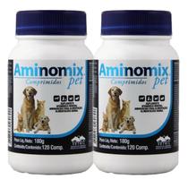 Aminomix Pet 120 Comprimidos Vetnil KIT 2 Unidades Cães e Gatos