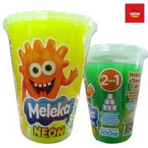 Amoeba Slime Leleca Geleca Meleka Neon 2 Em 1 Divertida Kit com 3 Unidades