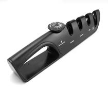 Amolador Afiador de Facas e Tesouras 4 em 1 Preto Cozinha Profissional ABS Ceramica Aço de Tungstênio