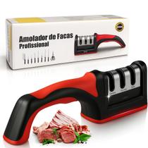Amolador de Facas Profissional 3 em 1 Afiador Manual Portátil Cozinha Base Emborrachada Antiderrapante Cabo Ergonômico Aço Inox Cerâmica Alta Precisão Amolador de Facas Profissional 3 em 1 Afiador Manual Portátil Cozinha Base Emborrachada Antiderrapante Cabo Ergonômico Aço Inox Cerâmica Alta Precisão