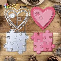 Amor dia dos namorados quebra-cabeças camada corte de metal dados scrapbooking gravação decorativa