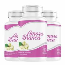Amora bran ca Kit 3 frascos de 120 cápsulas 360 capsulas de 500mg