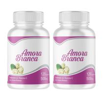 Amora Branca 500mg - Kit 2 Frascos 120 Cápsulas total 240 cápsulas