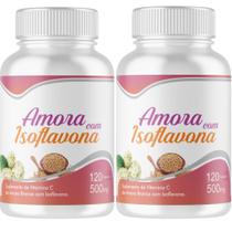 Amora Isoflavo na 2 frascos de 120 cápsulas 240 capsulas de 500mg Amora Isoflavo na 2 frascos de 120 cápsulas 240 capsulas de 500mg
