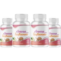 Amora Isoflavo na 480 Cáps 500mg Kit 4 Frascos X 120 Capsulas