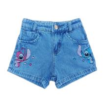 Amorinha Kids Shorts Jeans Bordado Stitch