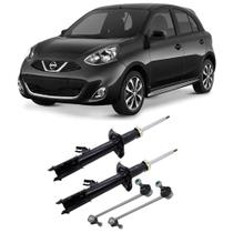 Amortecedor + Bieleta Nissan March Dianteira 2011 Até 2020 O Par