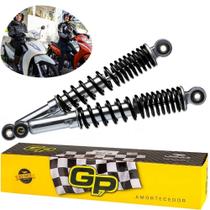 Amortecedor Cromado GP7 (Par) Biz 100 - Biz 125 - Pop 100 2008/ Mola Preta