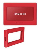 Amortecedor de silicone para Samsung T7, SSD portátil T7 Touch - vermelho