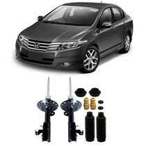 Amortecedor + Kit Batente Honda City Dianteiro 2009 Até 2014 O Par